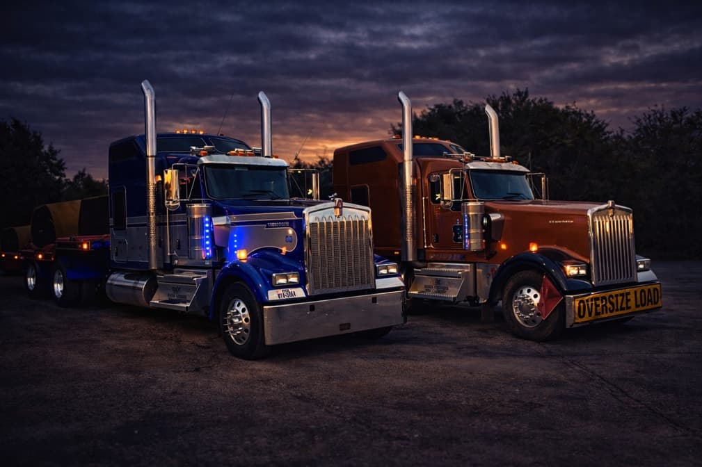 Six Figured Trucks at Dusk